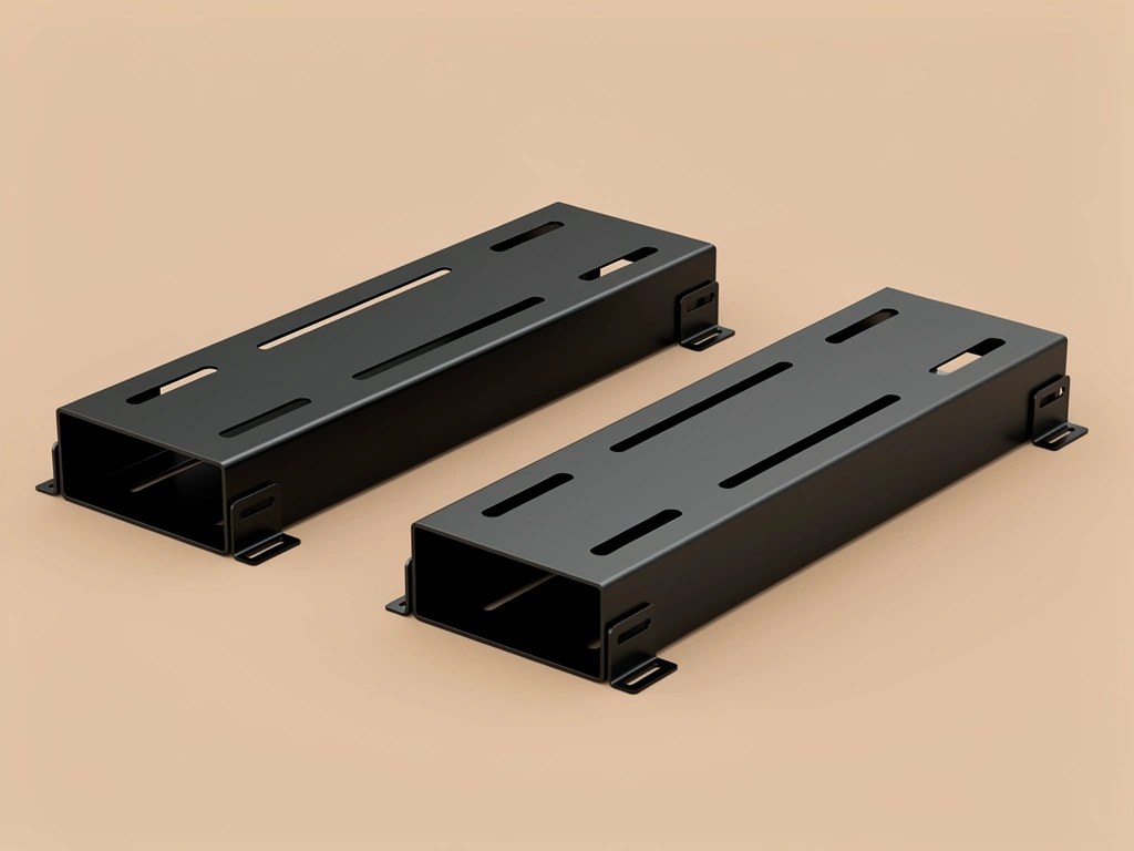 Offset Pedestal Mount Pair — 4 mm powder-coated steel; folded box-section risers